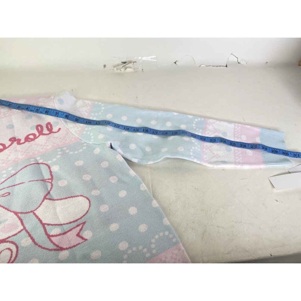 Sanrio Cinnamoroll Kawaii Knit Pastel Blue Pink Long Sleeve Sweater Womens XL - Picture 8 of 10